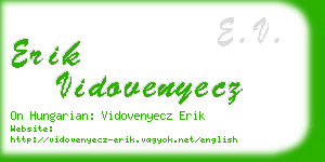 erik vidovenyecz business card